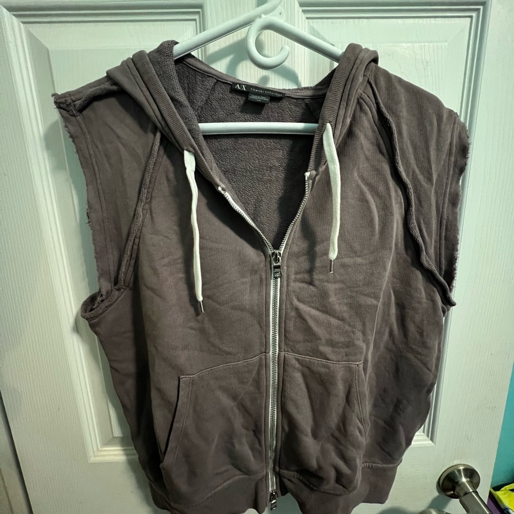 Armani exchange sleeveless hoodie
